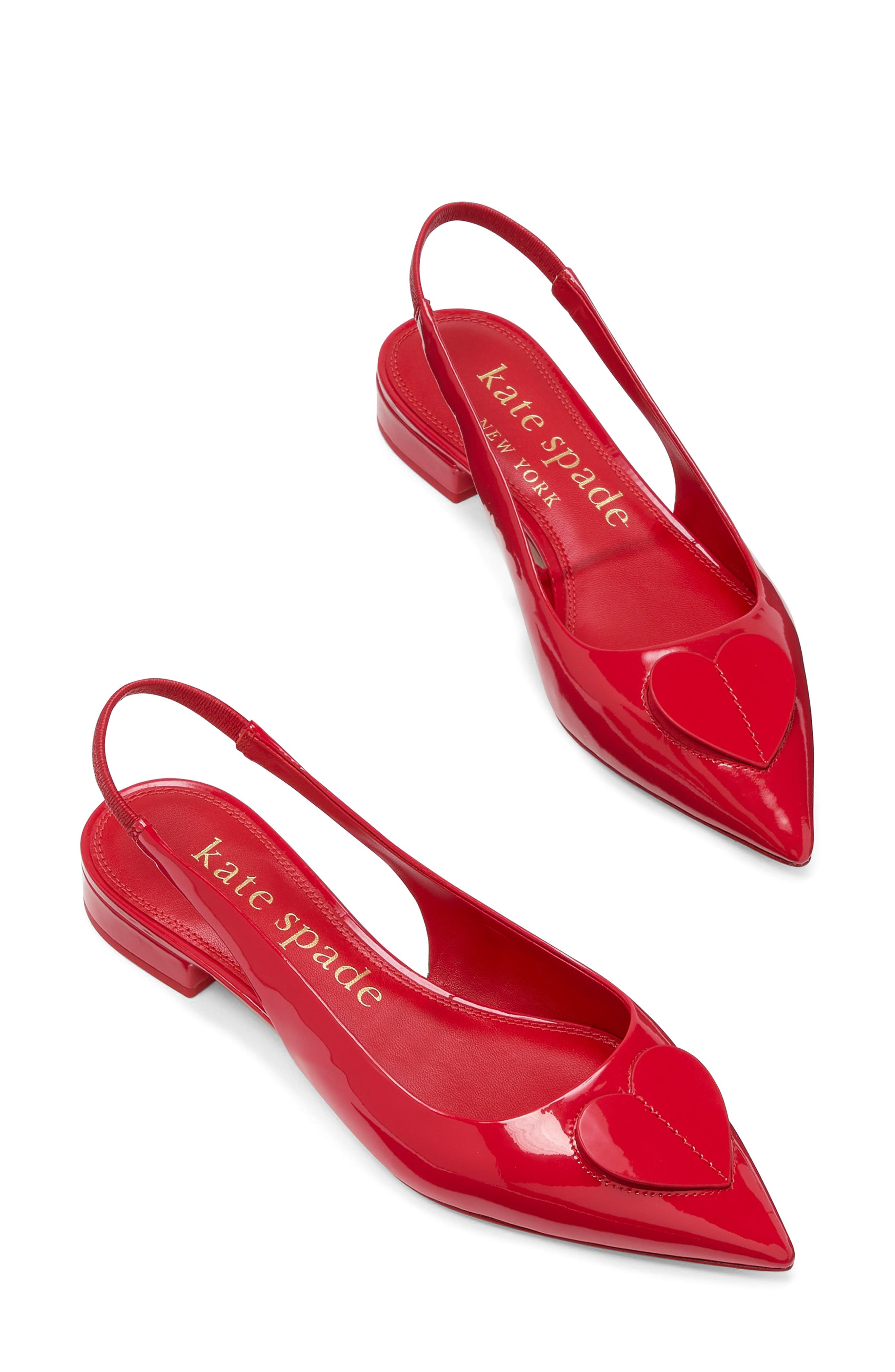 Kate Spade New York lover slingback pointed toe flat, Alternate, color, Cherry Rouge