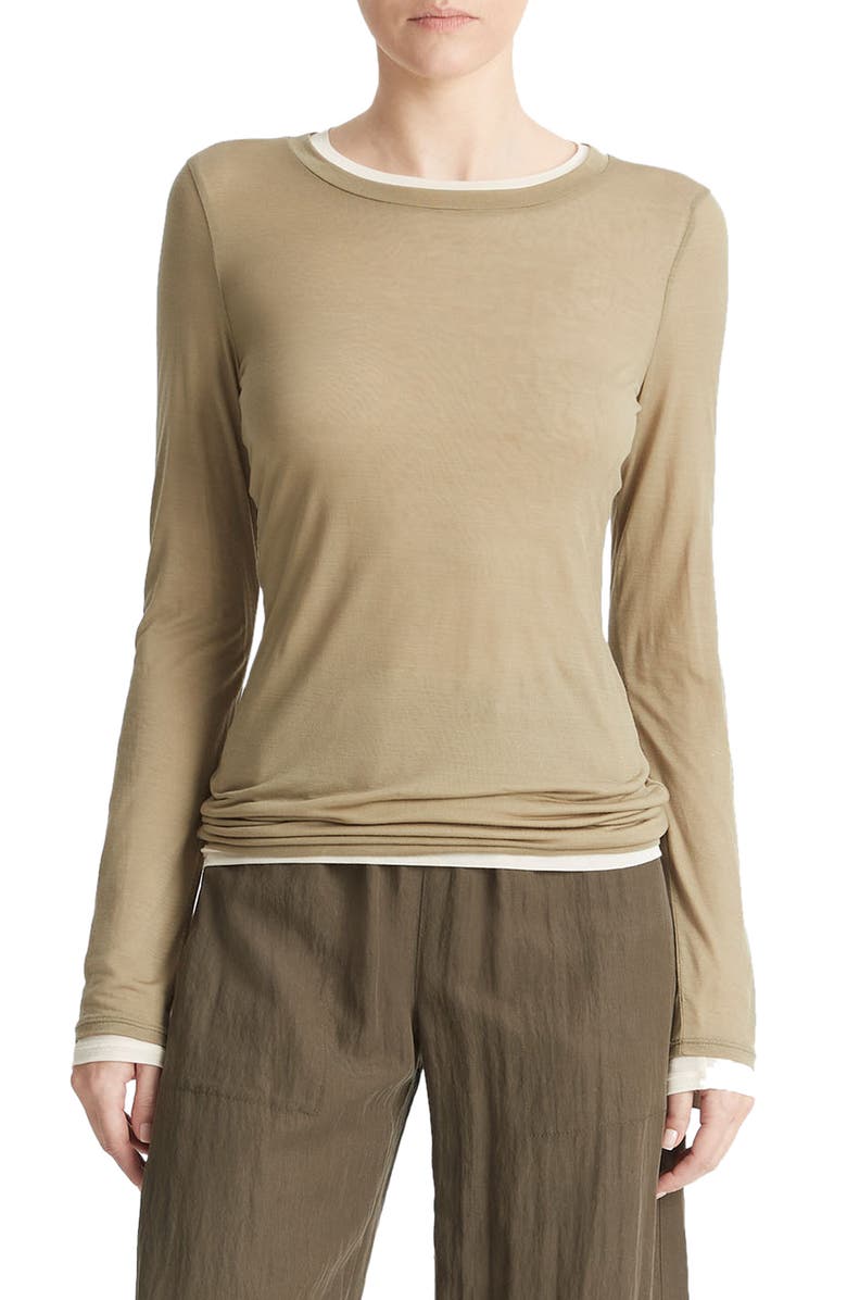 Vince Long Sleeve T-Shirt, Main, color, Artichoke Combo