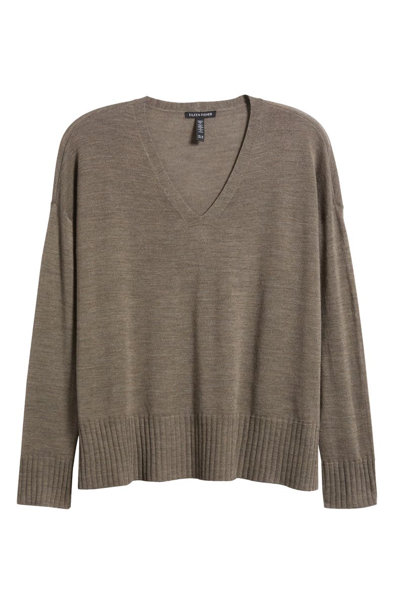 Eileen Fisher Boxy Merino Wool Sweater, Alternate, color, Light Wren