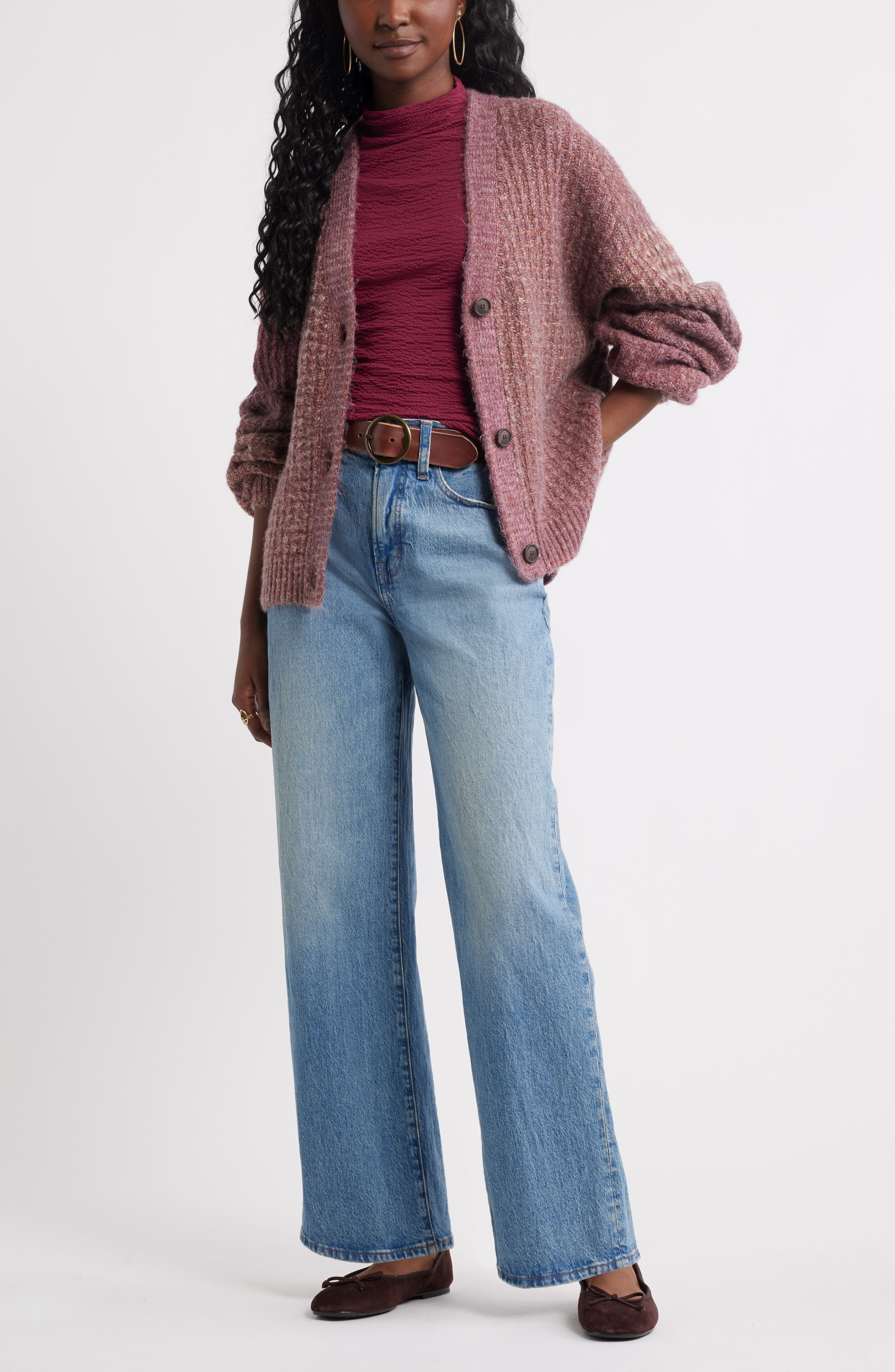 Crinkle Mock Neck Top - image 2