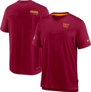 Nike Men's Nike Burgundy Washington Commanders Sideline Coach Chevron Lock Up Logo V-Neck Performance T-Shirt