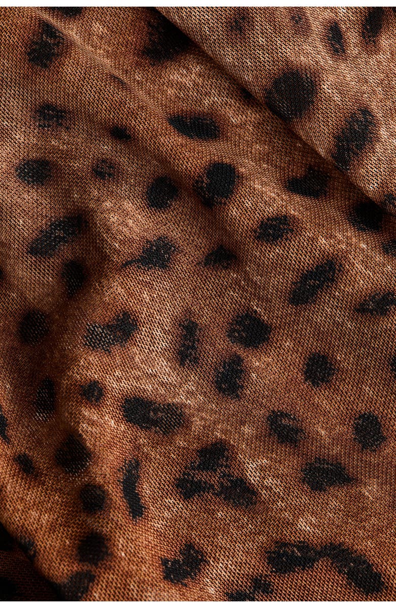 H&M Mesh Balloon Trousers, Alternate, color, Dark Beige/Leopard Print