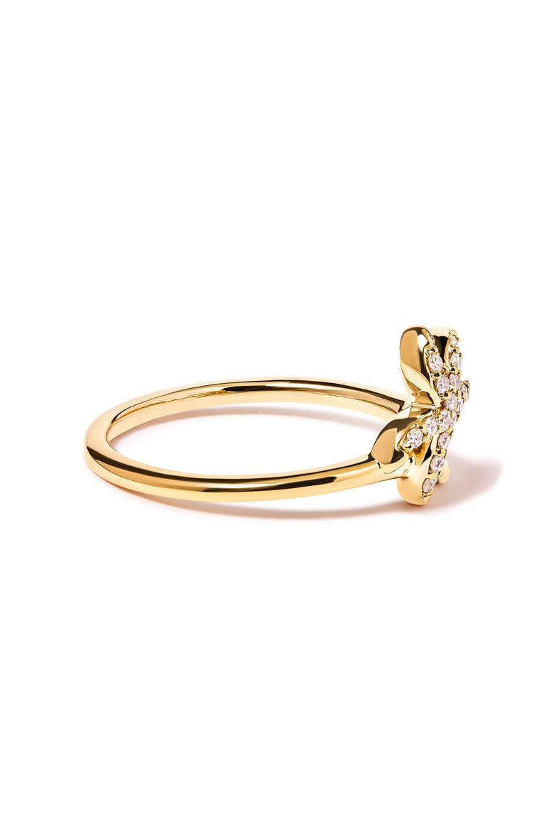 10K Yellow Gold 1/10 Cttw Diamond Palm Tree Statement Ring, Alternate, color, Yellow
