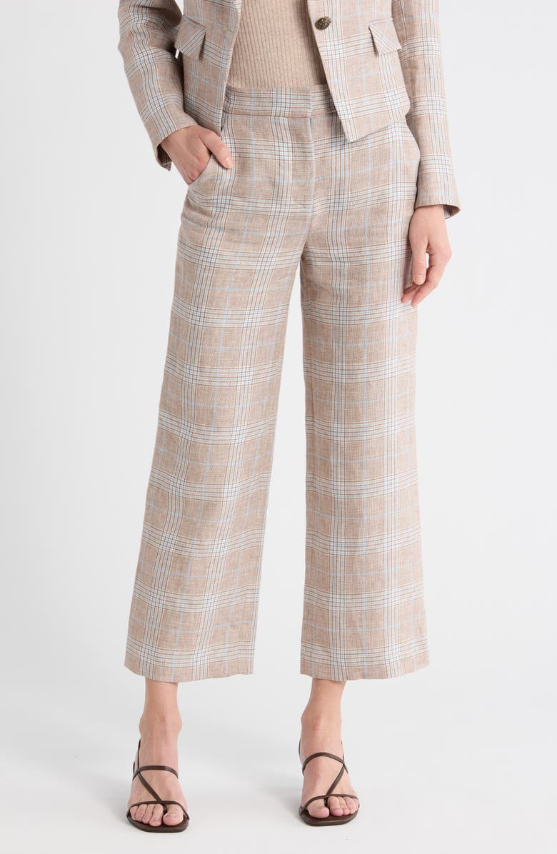 Veronica Beard Brixton Plaid Pants, Main, color, Khaki Multi