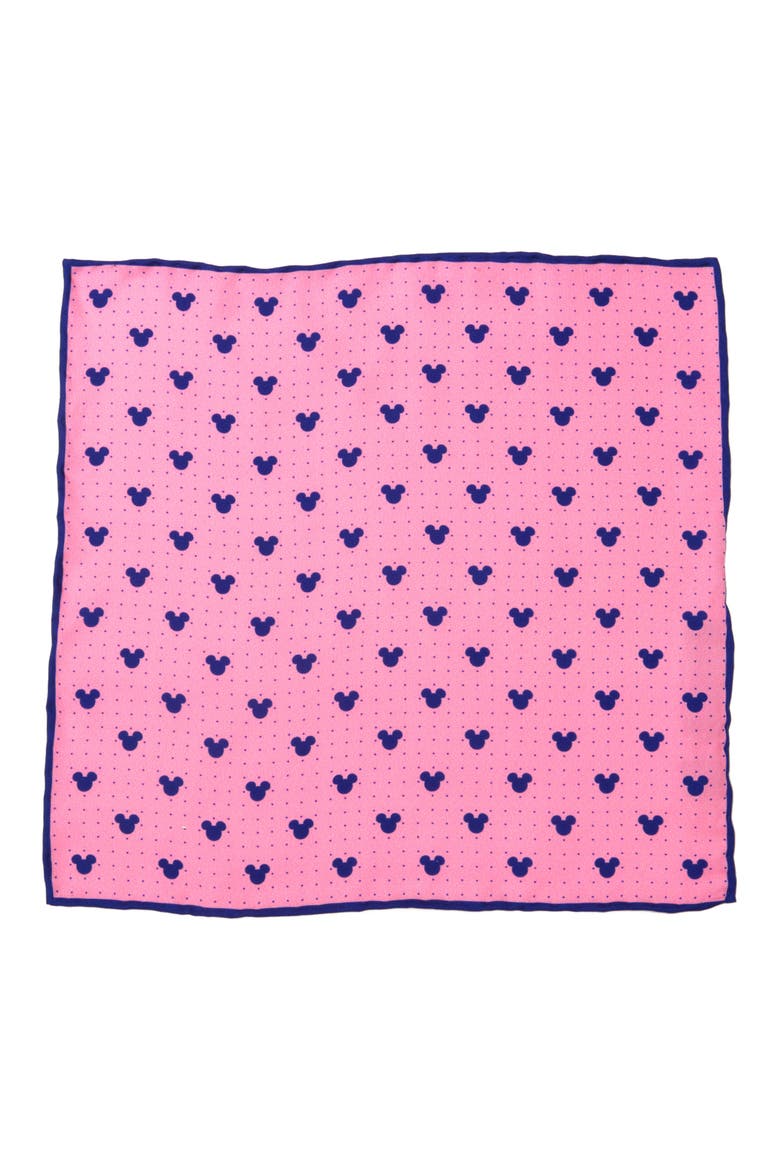 Mickey Mouse Dot Silk Pocket Square, Alternate, color, PINK