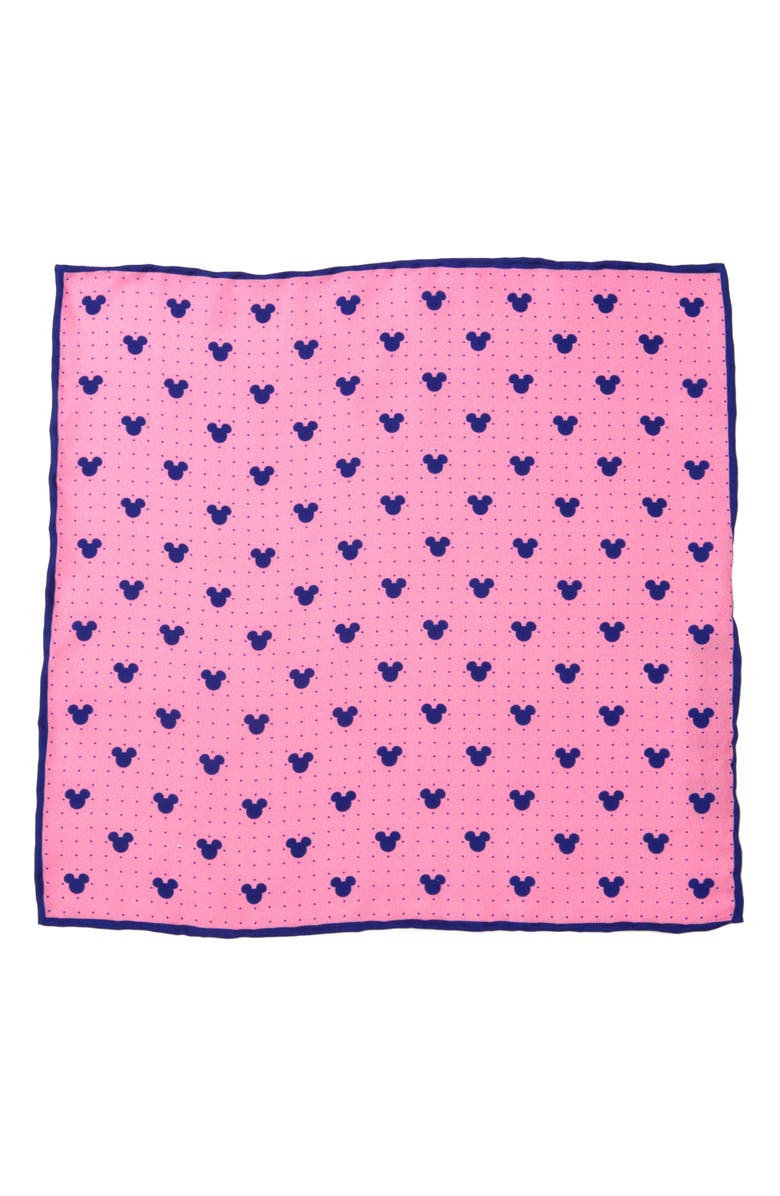 Cufflinks, Inc. Mickey Mouse Dot Silk Pocket Square, Alternate, color, Pink