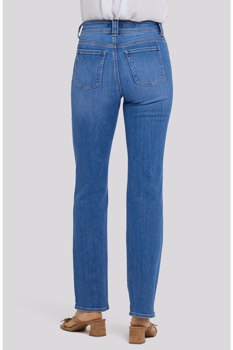 Marilyn Welt Pocket High Waist Straight Leg Jeans, Alternate, color, BLUE PARADISE