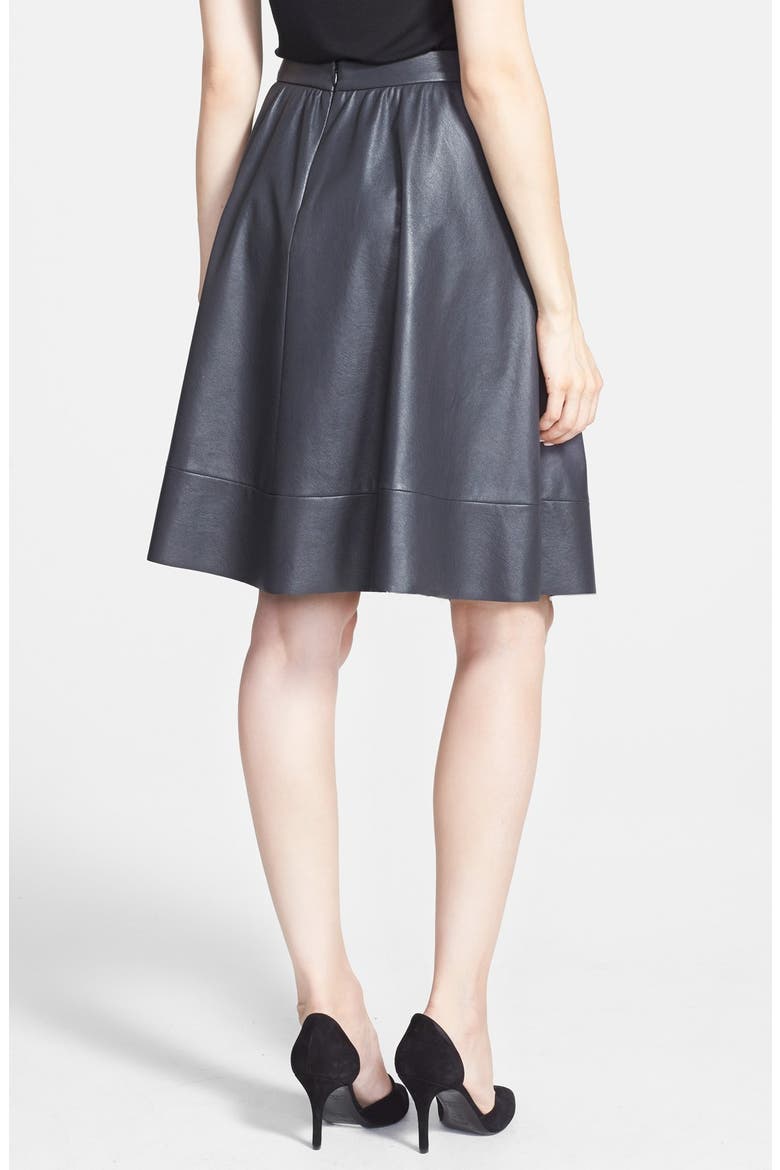 Faux Leather A-Line Skirt, Alternate, color, GREY