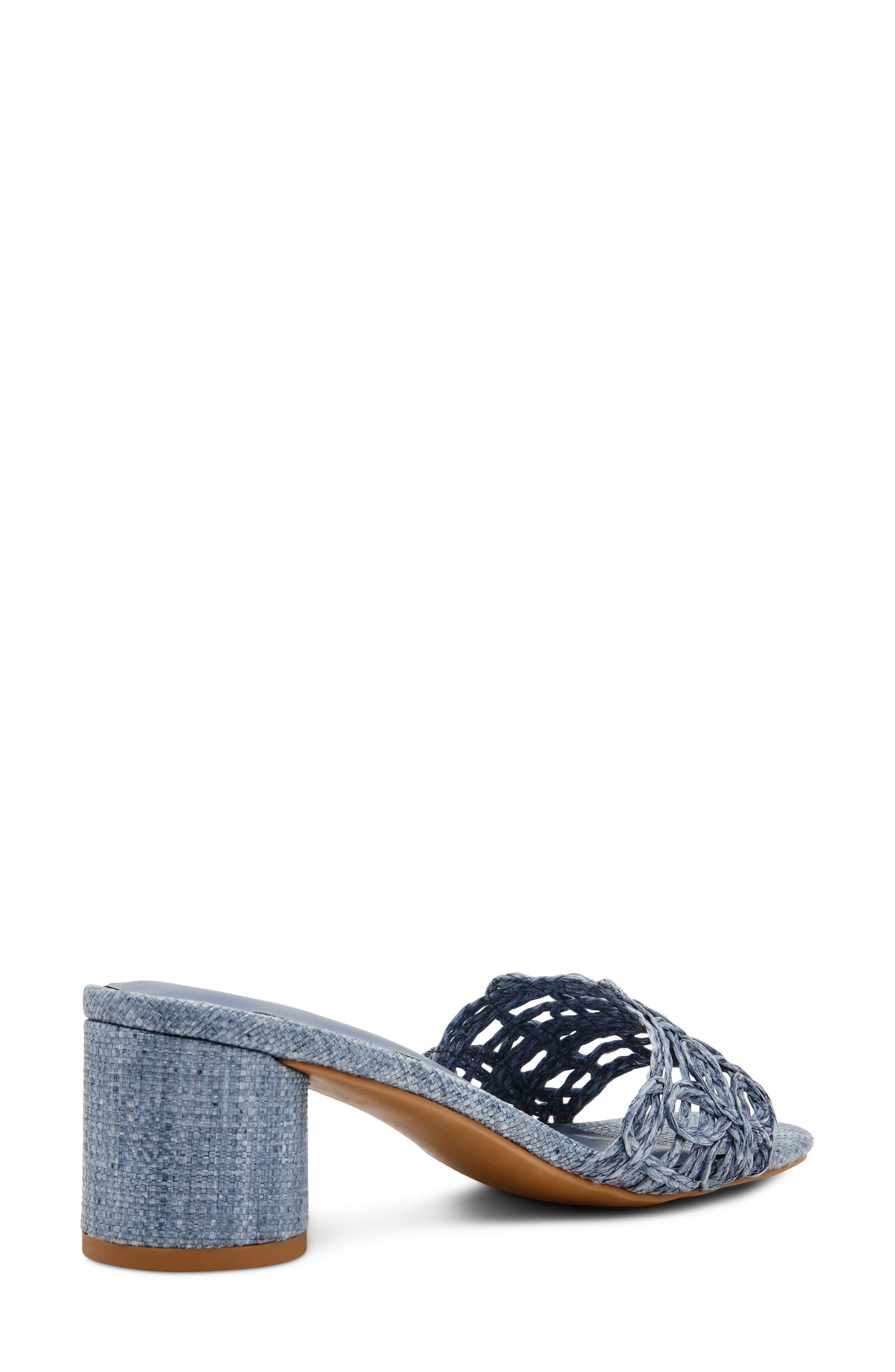 Anne Klein Flores Slide Sandal, Alternate, color, Blue Raffia