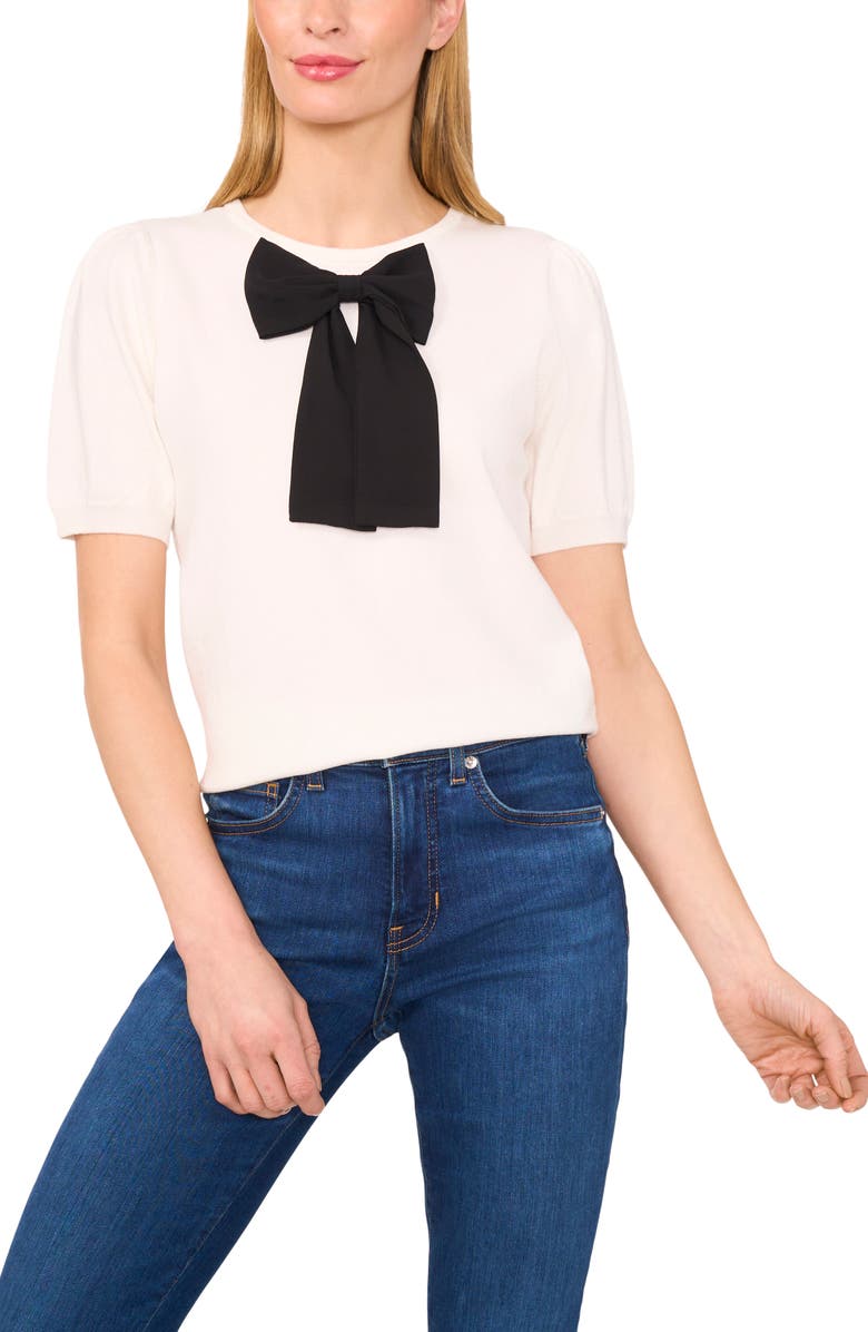CeCe Bow Trim Sweater, Main, color, 