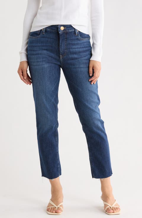 Rachael Fab Ab Raw Hem High Waist Crop Mom Jeans