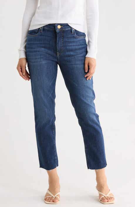 Rachael Fab Ab Raw Hem High Waist Crop Mom Jeans