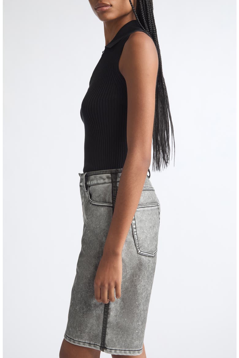 Lilita Sleeveless Rib Recycled Silk & Organic Cotton Polo Sweater, Alternate, color, BLACK