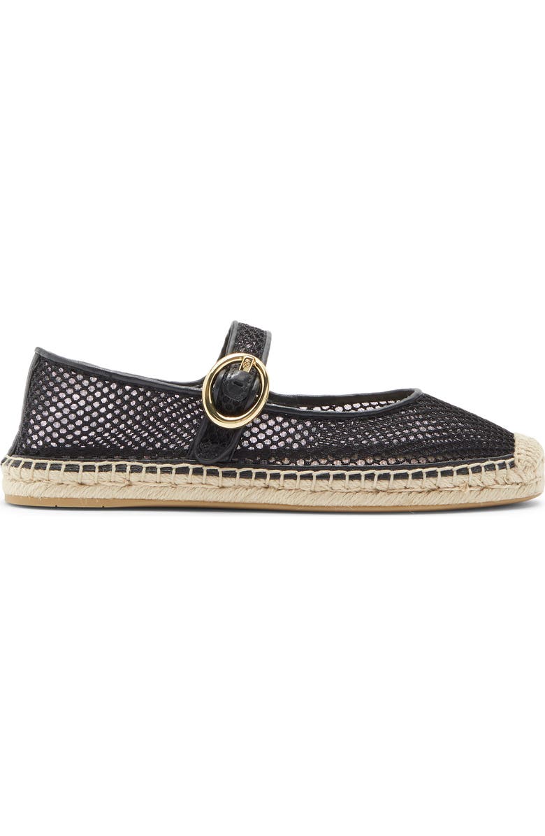 Stuart Weitzman Benni Espadrille Mary Jane Flat, Alternate, color, Black