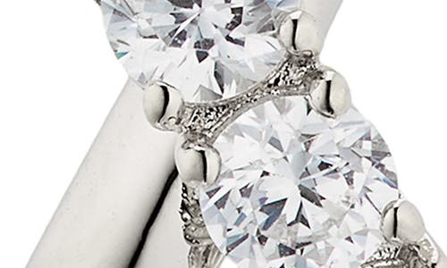 Nadri Twilight Cubic Zirconia Crossover Stud Earrings In Silver
