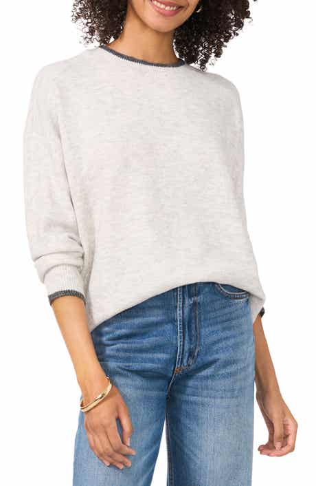 Vince Camuto Tipped Crewneck Sweater