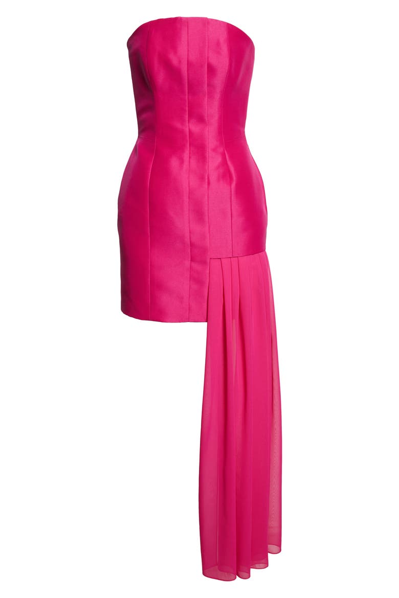 Siti Drape Strapless Cocktail Dress, Alternate, color, FUSCHIA