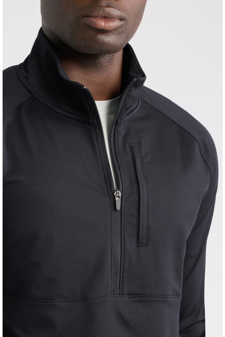 Live-In Half Zip Pullover, Alternate, color, BLACK
