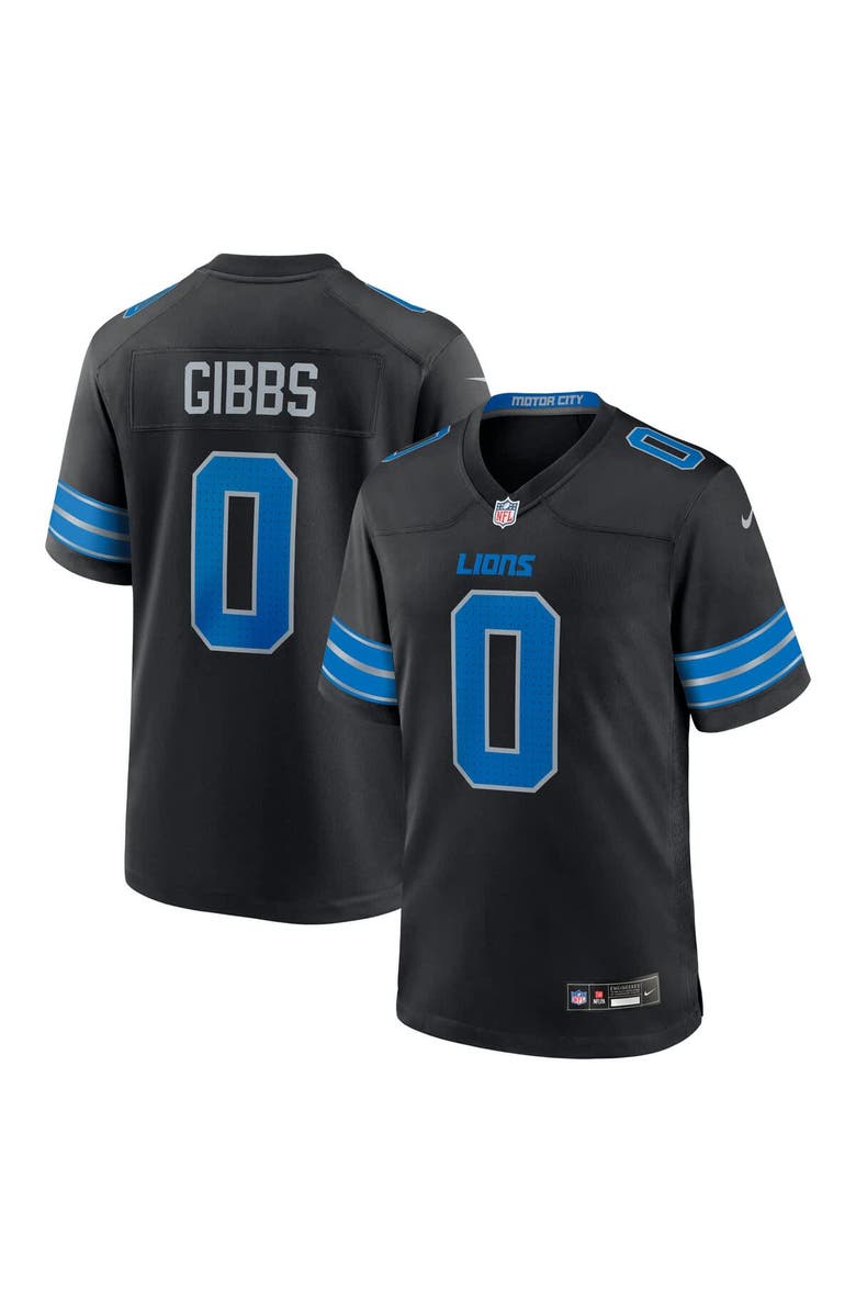 Nike Men's Nike Jahmyr Gibbs Black Detroit Lions 2nd Alternate Game Player Jersey, Main, color, Black
