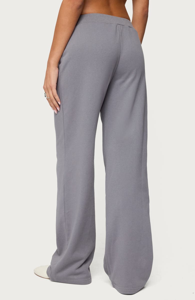 EDIKTED Quinn Cotton Blend Straight Leg Sweatpants, Main, color, Gray