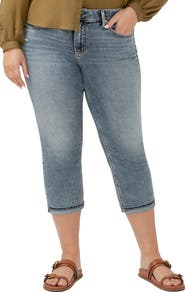 Silver Jeans Co. Suki Curvy Mid Rise Capri Jeans
