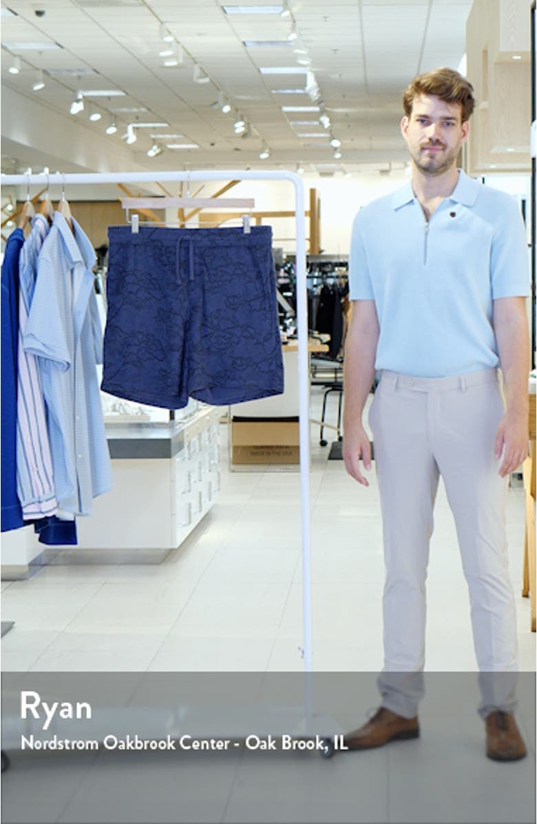 Floral Terry Cloth Jacquard Shorts, sales video thumbnail