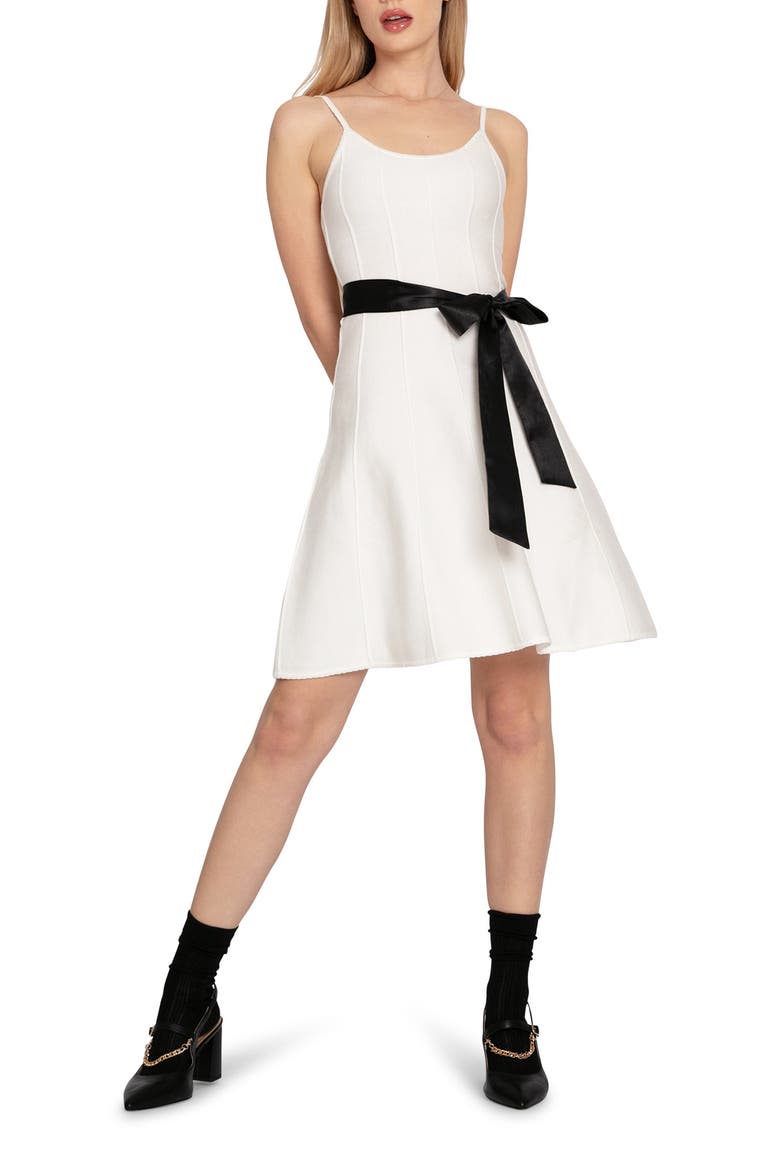 Love Her Madly Fit and Flare Knit Dress, Alternate, color, WHITE