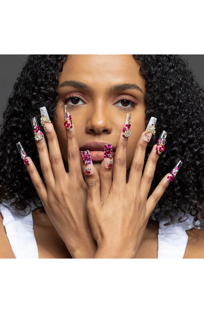 3H Nails Hot Couture Luxury Hand Made Press On Nails, Alternate, color, Hot Pink