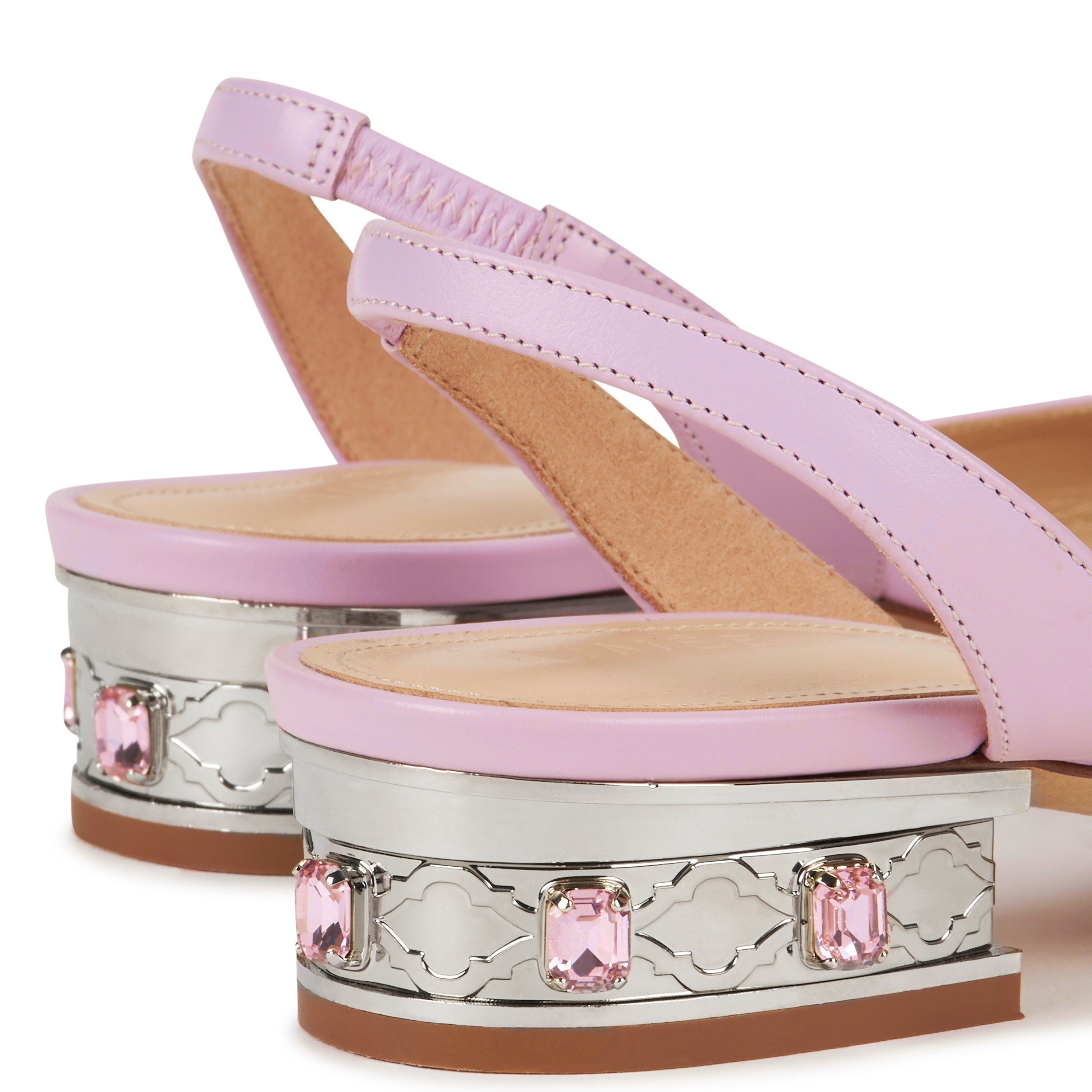 AIMEE ANN LOU Izella Slingback in Leather, Alternate, color, Pink