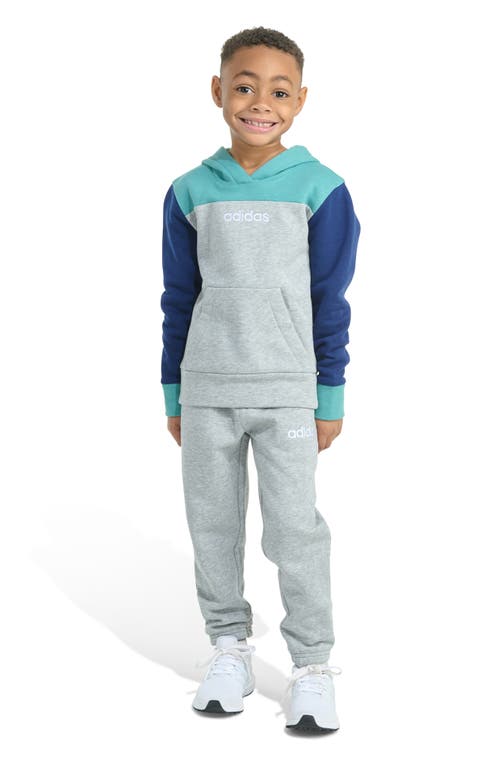 Adidas Originals Adidas Kids' Colorblock Hoodie & Joggers Set In Gray
