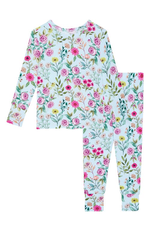 Posh Peanut Kids' Tasha Fitted Two-piece Pajamas In Blue