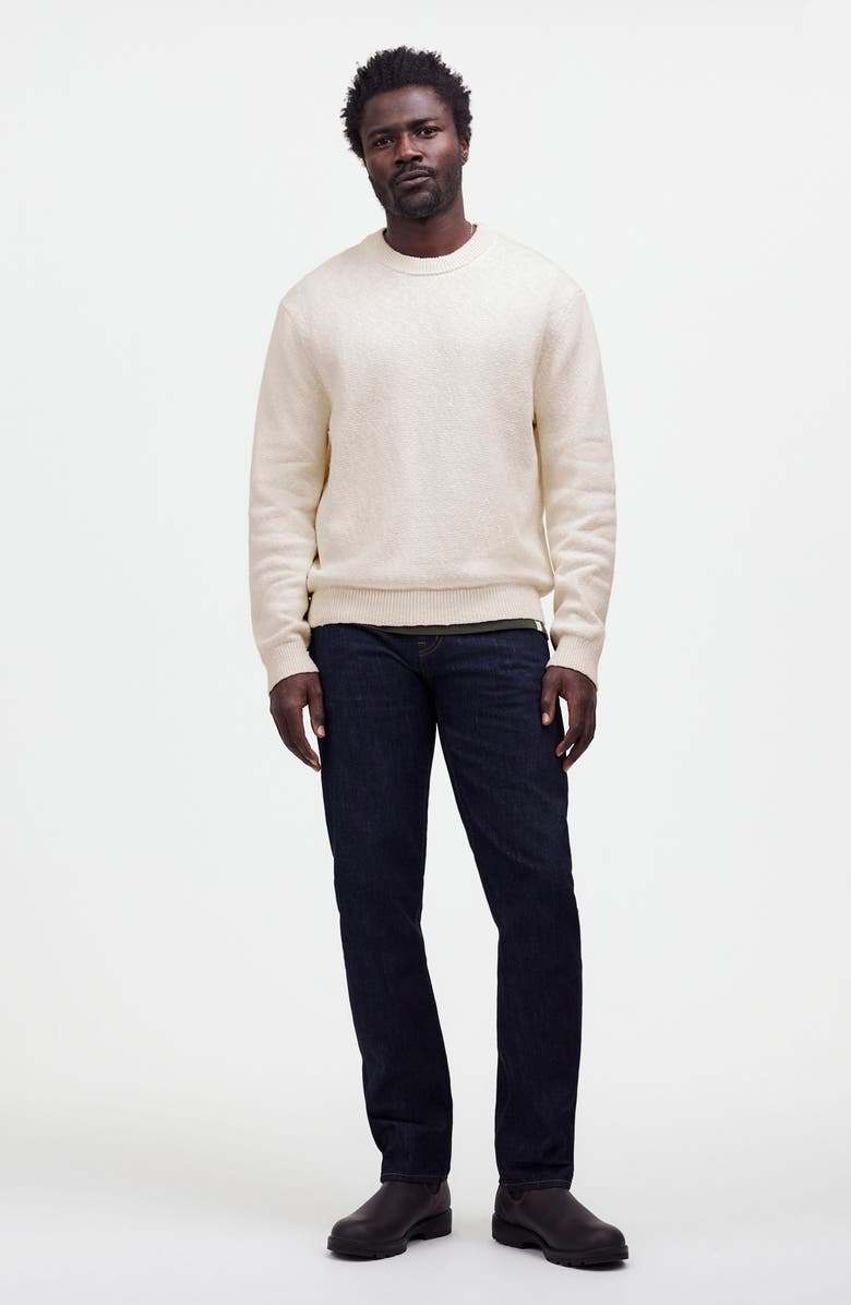 Madewell Textured Cotton Crewneck Sweater, Alternate, color, Bright Ivory