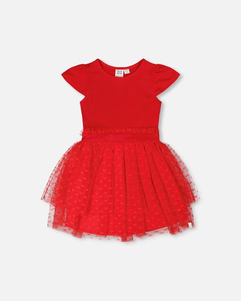 Short Sleeve Bi-Material Dress (Toddler, Little Kid & Big Kid)