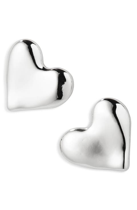 Polished Heart Post Earrings