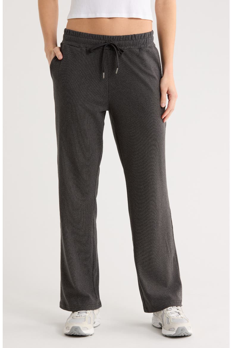Tie Waist Straight Leg Pants, Main, color, METEORITE HEATHER