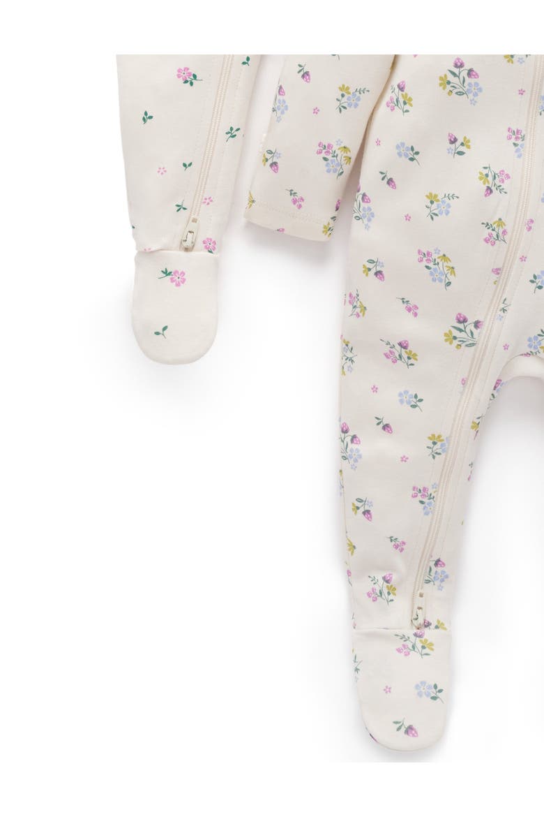 2 Pack Printed Zip Footie, Alternate, color, Cherry Blossom Print