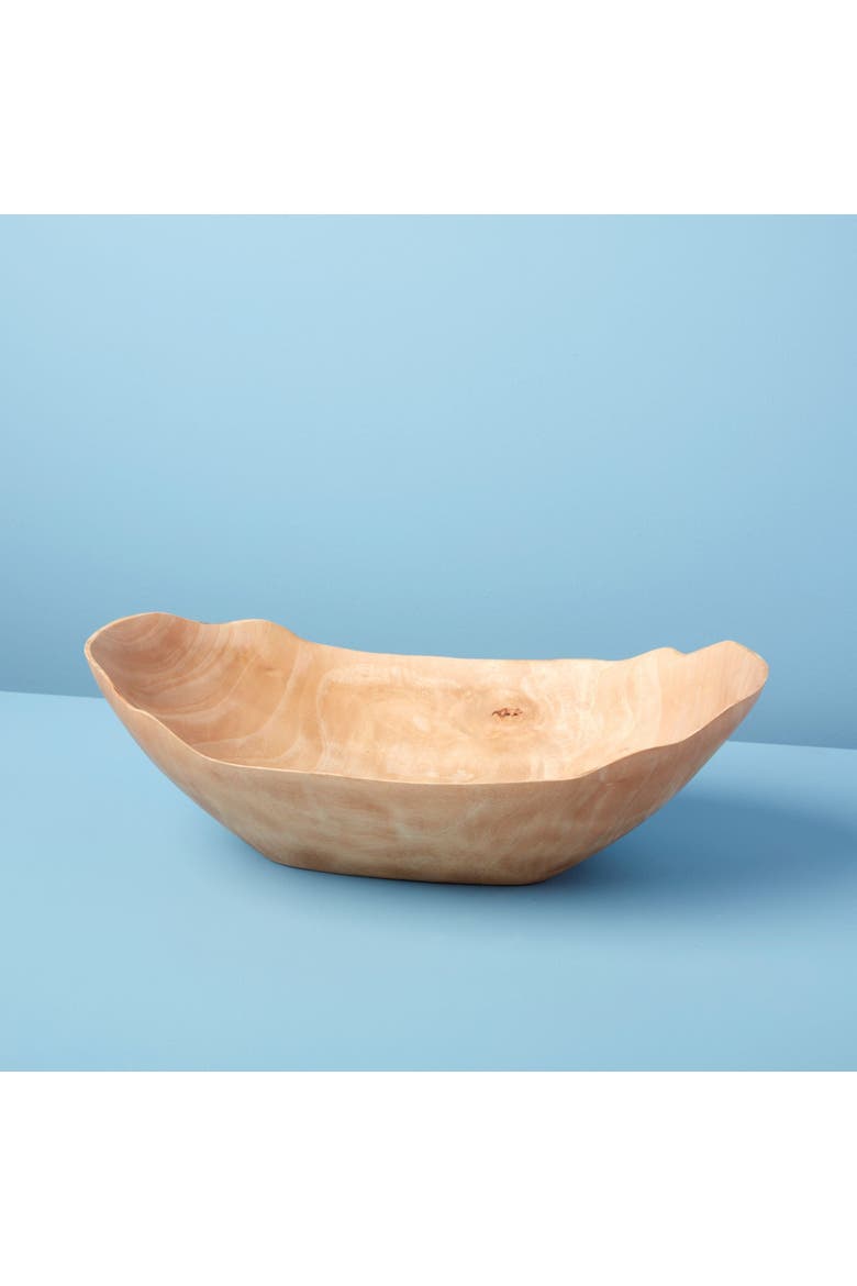 Kiln Mango Wood Petal Bowl, Alternate, color, Beige