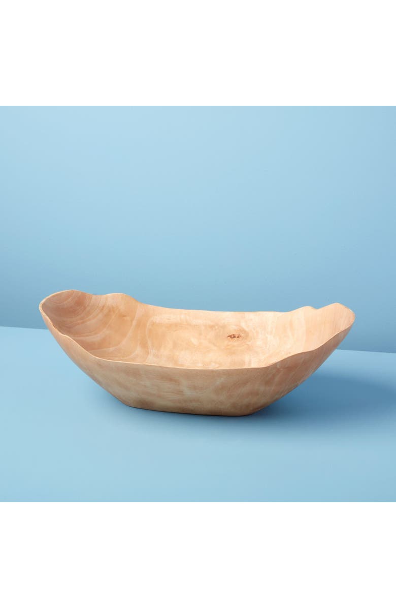 Be Home Kiln Mango Wood Petal Bowl, Alternate, color, Beige