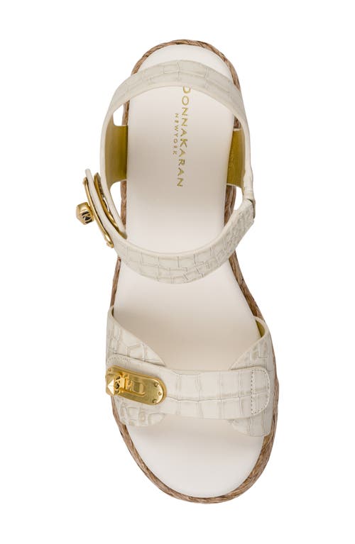 Donna Karan New York Cebrina Ankle Strap Platform Wedge Sandal In Ivory