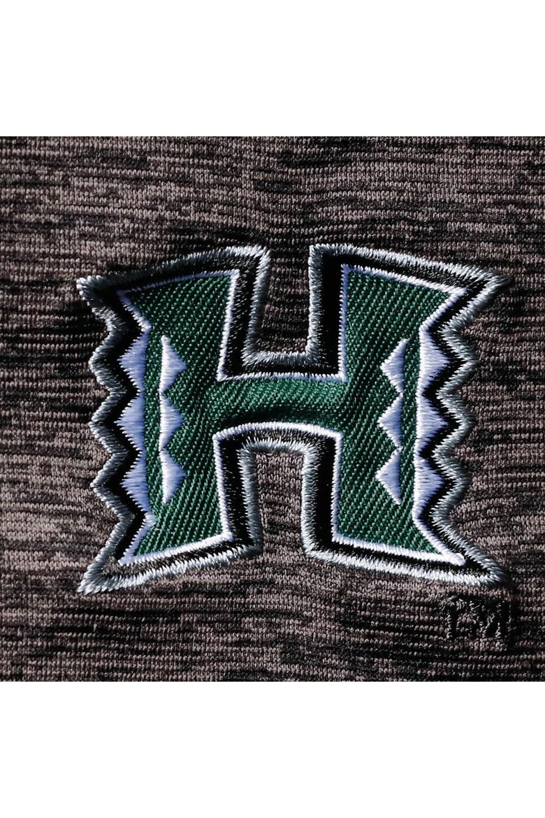 Men's Colosseum Heathered Black Hawaii Warriors Down Swing Raglan Polo, Alternate, color, Heather Black