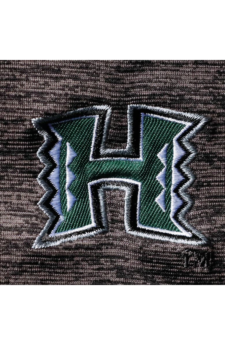 COLOSSEUM Men's Colosseum Heathered Black Hawaii Warriors Down Swing Raglan Polo, Alternate, color, 