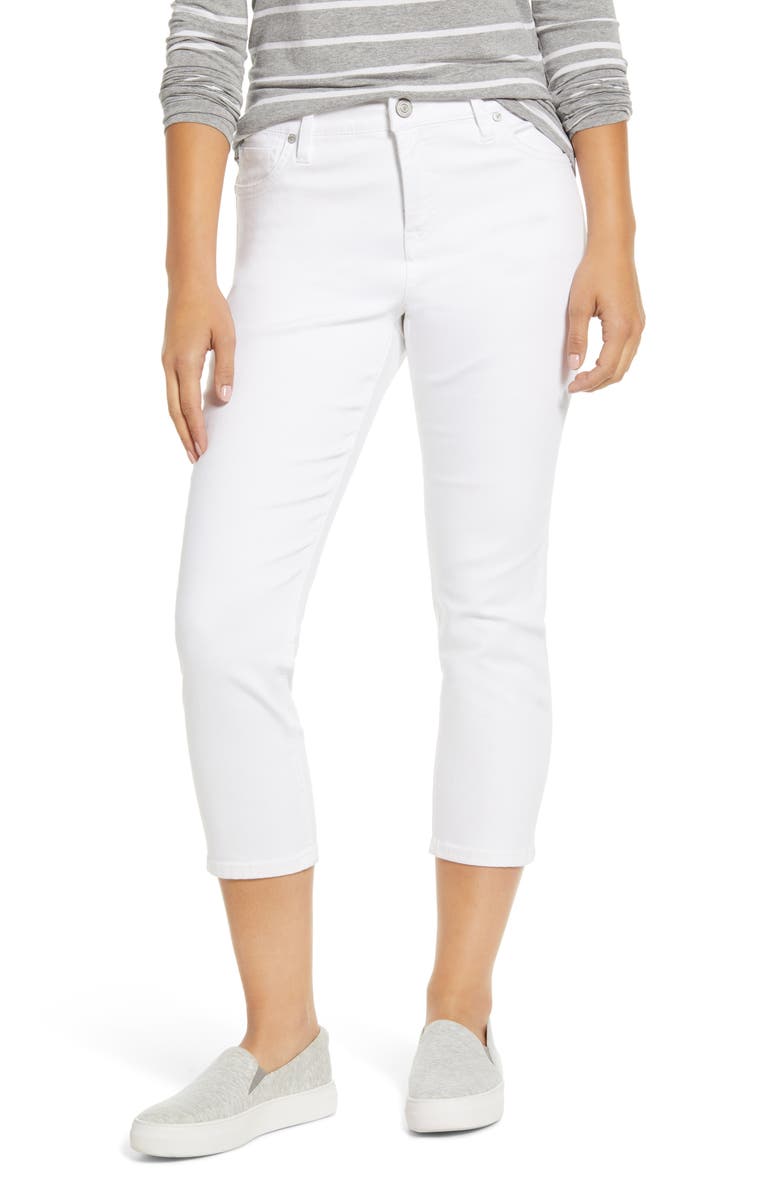 Tommy Bahama Ella Twill High Waist Crop White Jeans, Main, color,