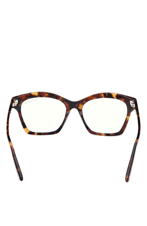 Tom Ford 53mm Square Blue Light Blocking Optical Glasses In Brown