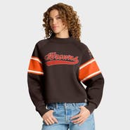 FANATICS Women's Fanatics Brown Cleveland Browns Oversized Hometown Toss Sweep Mock Neck Pullover