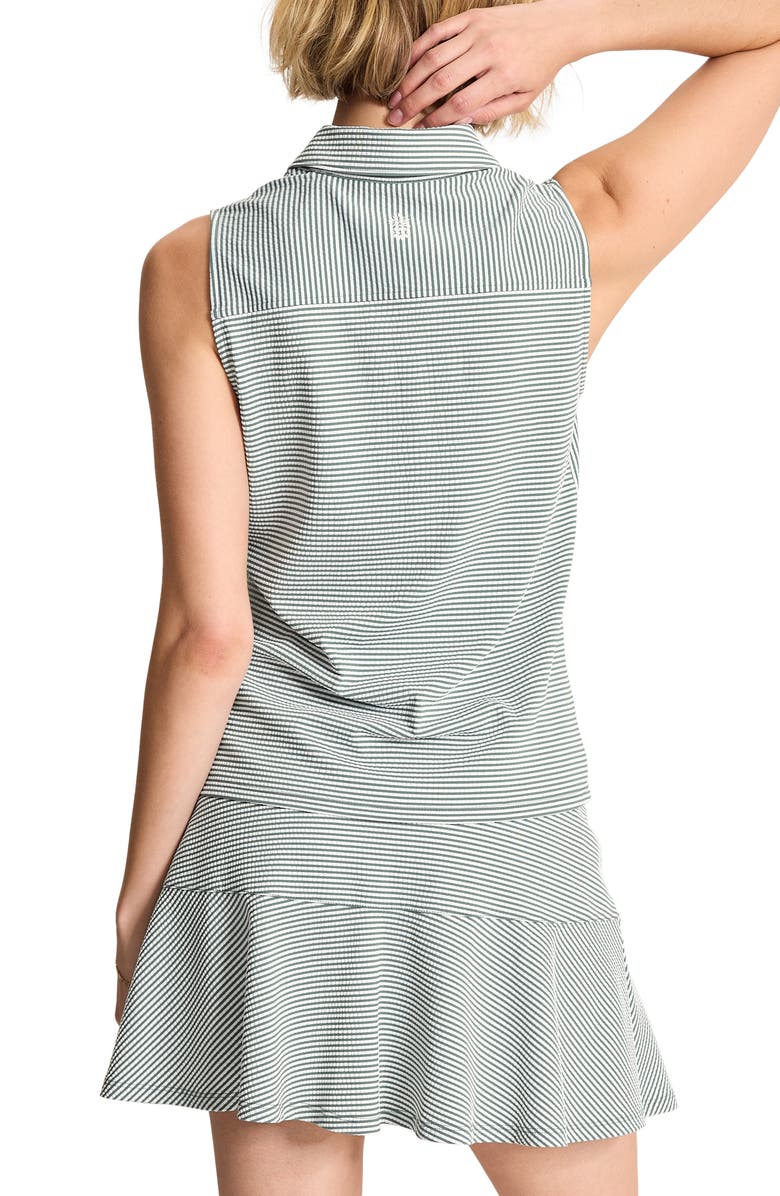 Tommy Bahama Costa Wave Seersucker Stripe IslandZone<sup>®</sup> Sleeveless Polo, Alternate, color, Dark Jade