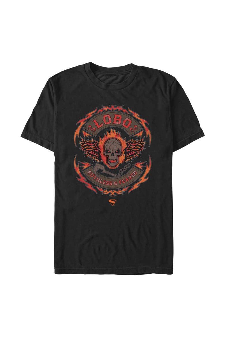 Men's Supergirl Ruthless And Feared Lobo Skull  Graphic T-Shirt, Main, color, Black