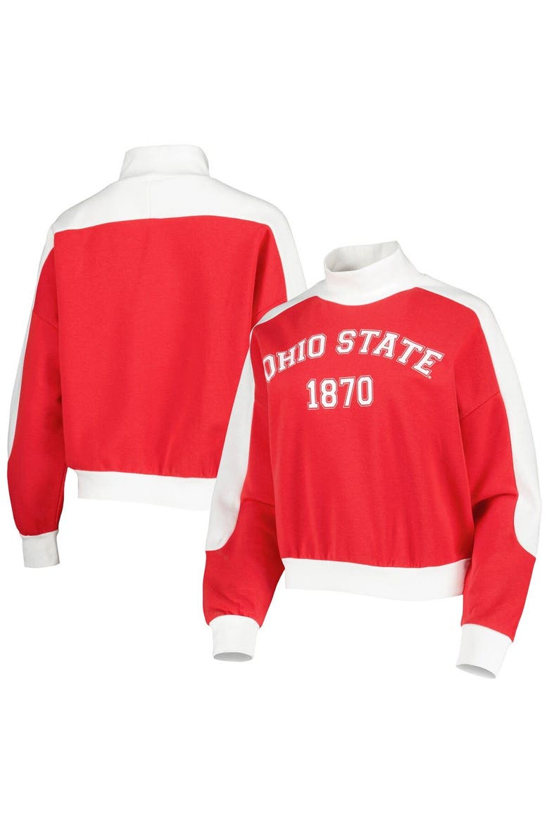 Women's Gameday Couture Red Ohio State Buckeyes Make it a Mock Sporty Pullover Sweatshirt, Main, color, Scarlet