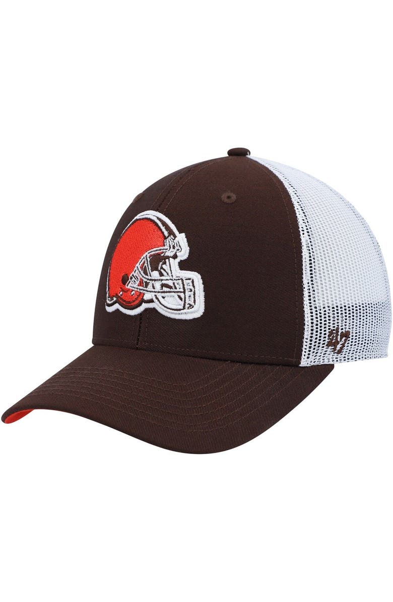 '47 Youth '47 Brown/White Cleveland Browns Adjustable Trucker Hat, Main, color, Brown
