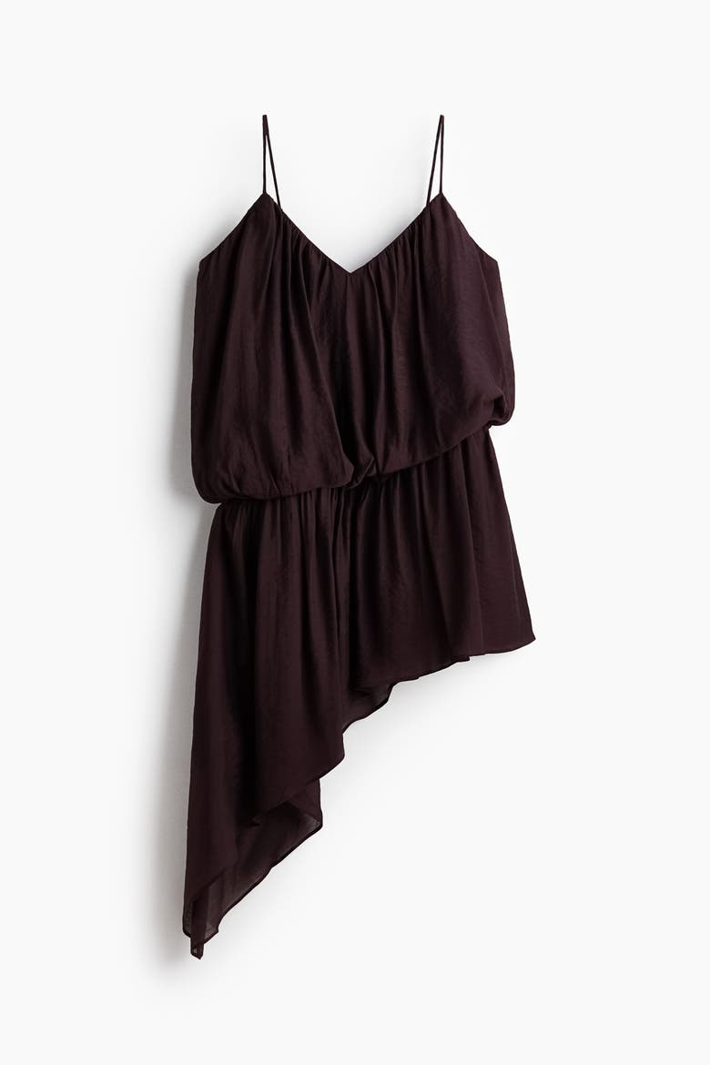 Asymmetric Strappy Dress, Alternate, color, Dark brown