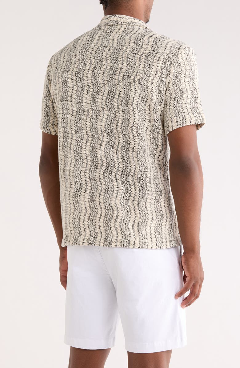 Cactus Man Irregular Stripe Open Stitch Camp Shirt, Alternate, color, Cream